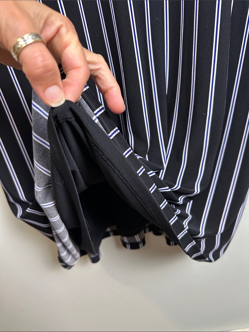 Ralph Lauren striped long sleeved dress Officecore minimalist stretchy workwear - Picture 3 of 8
